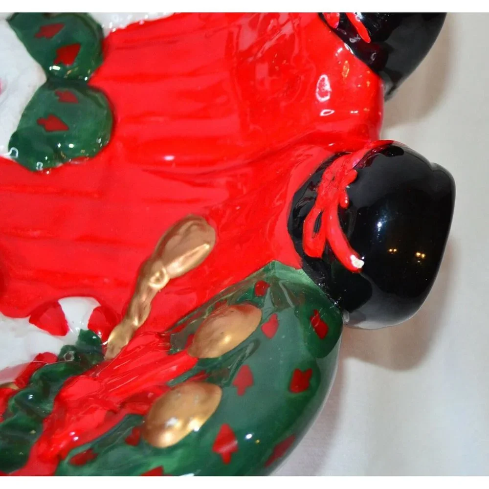 Vintage Hallgem Corp. Ceramic Santa Claus With Gifts Serving Platter Cookie Tray
